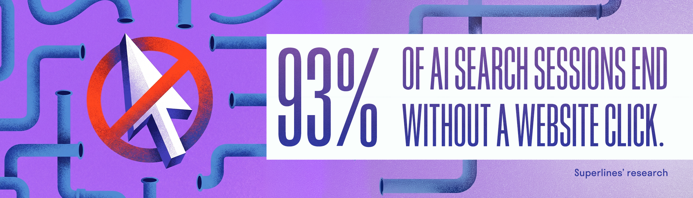 93% of ai search sessions end without a website click, superlines research