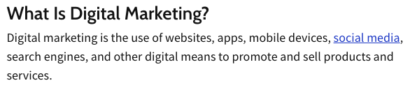 What Is Digital Marketing?Digital marketing is the use of websites, apps, mobile devices, social media, search engines, and other digital means to promote and sell products and services.