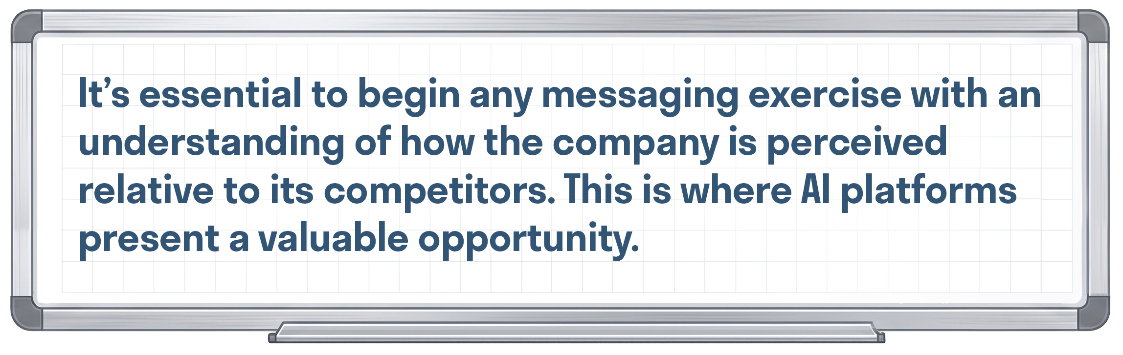 It’s essential to begin any messaging exercise with an understanding of how the company is perceived relative to its competitors. This is where AI platforms present a valuable opportunity.